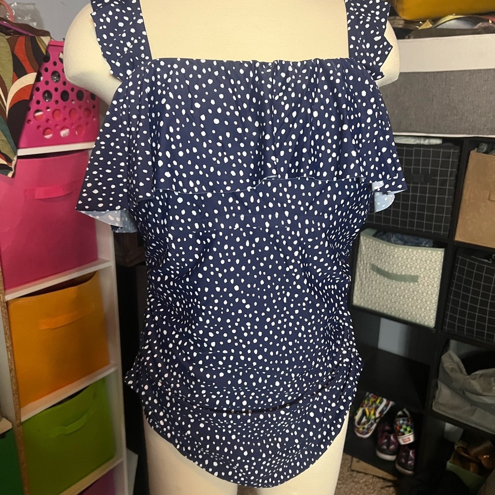 Kona Sol Blue and White One Piece Swimwear